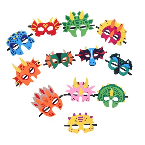 HANABASS 12 Stück Teiliges Dinosaurier-masken Weichem Filz für Verstellbaren Bändern Leichte und Komfortable Kostüm-masken für Halloween Karneval Geburtstag Rollenspiele und Partys HANABASS 12 Stück Teiliges Dinosaurier-masken Weichem Filz für Verstellbaren Bändern Leichte und Komfortable Kostüm-masken für Halloween Karneval Geburtstag Rollenspiele und Partys von HANABASS