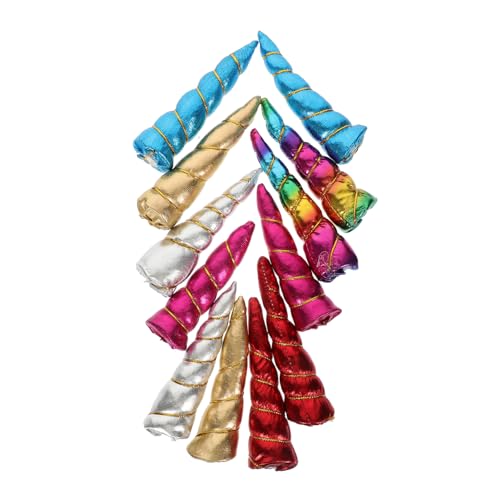 HANABASS 12 Stück Teiliges Einhorn Horn Bunte Haarreif DIY Accessoires Leichte Verschleißfeste Kopfbedeckung für Party Karneval Karneval Basteln Lebendige Farben von HANABASS