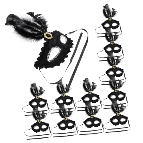HANABASS 12 Stück Teiliges Feder Halbgesichtsmaske Bunte Karnevalsmasken mit Kreativer Federschmuck Dekoration Leichte Masken für Halloween Kostümparty Cosplay und Fasching HANABASS 12 Stück Teiliges Feder Halbgesichtsmaske Bunte Karnevalsmasken mit Kreativer Federschmuck Dekoration Leichte Masken für Halloween Kostümparty Cosplay und Fasching von HANABASS