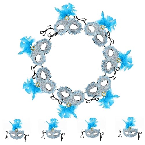 HANABASS 12 Stück Teiliges Federmasken Leichtes Material Komfortable Masquerade Masken für Halloween Karneval Cosplay Bühnenauftritte Damen und Mädchen Geeignet von HANABASS