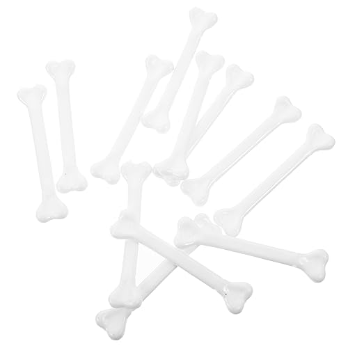HANABASS 12 Stück Teiliges Halloween Knochen aus Kunststoff Realistische Mini Skelettknochen für Halloween Deko Partyrequisiten Bastelzubehör Weiß Leicht und Wiederverwendbar von HANABASS