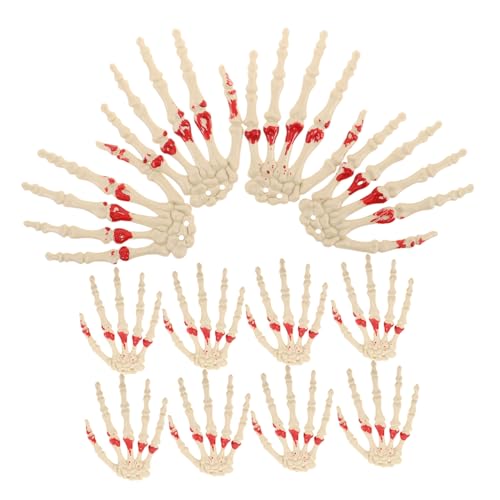 HANABASS 12stücke Skeletthand Dekoration Für Halloween Kleine Falsche Handskulpturen Outdoor Friedhofsdekoration Realistische Plastik Skeletthände Spukhaus Requisiten von HANABASS