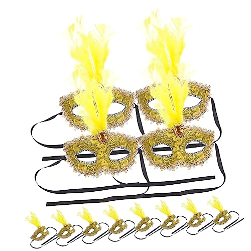 HANABASS 12 Stück Teiliges Masquerade Halbgesichts Federmasken für Damen Verstellbar mit Elastischem Band Kreative Bunte Dekoration für Karneval Maskenball und Festival Partys HANABASS 12 Stück Teiliges Masquerade Halbgesichts Federmasken für Damen Verstellbar mit Elastischem Band Kreative Bunte Dekoration für Karneval Maskenball und Festival Partys von HANABASS