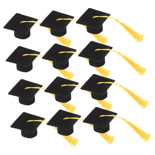 HANABASS 12 Stück Teiliges Mini Abschlussmützen Cake Topper für Abschlussfeiern Kreative Tortendekorationen mit Quaste Geeignet für Kuchen und Desserts HANABASS 12 Stück Teiliges Mini Abschlussmützen Cake Topper für Abschlussfeiern Kreative Tortendekorationen mit Quaste Geeignet für Kuchen und Desserts von HANABASS