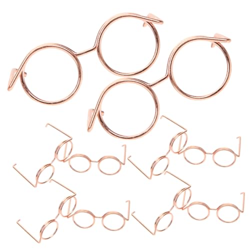 HANABASS 12 Stück Teiliges Mini Brillen für Puppen aus Metall Draht ohne Gläser Leichte Strapazierfähige Accessoires zum Basteln und Ankleiden von Puppen für Sammler und DIY Dekorationen von HANABASS