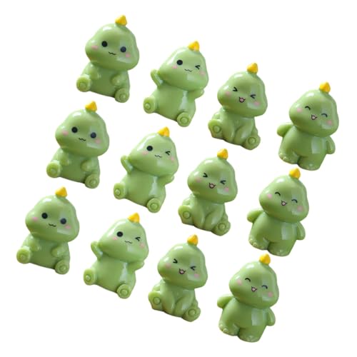 HANABASS 12 Stück Teiliges Miniatur Harz Dinosaurier Figuren Niedliche Grüne Kleine Mini Figuren für Landschaften Puppenhaus Dekoration Pädagogische Sammlerfiguren als Geschenk für HANABASS 12 Stück Teiliges Miniatur Harz Dinosaurier Figuren Niedliche Grüne Kleine Mini Figuren für Landschaften Puppenhaus Dekoration Pädagogische Sammlerfiguren als Geschenk für von HANABASS