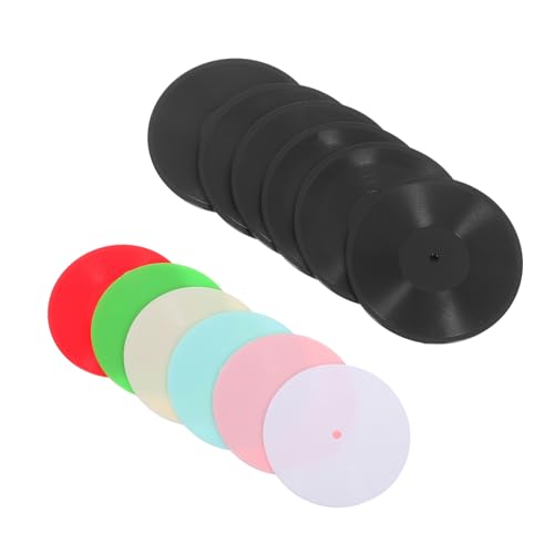 HANABASS 12 Stück Teiliges Miniatur Vinyl-schallplatten Puppenhaus Zubehör Realistische Kleine Schwarze und Farbige Schallplatten für Detailreiche Musikzimmer Dekoration und Kreatives Spiel von HANABASS