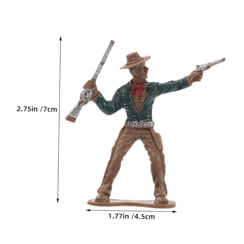 HANABASS 12 Stück Teiliges Western Cowboy Spielfiguren aus Kunststoff Miniatur Wildwest Figuren in Leuchtenden Farben Pädagogische Western Deko für Interaktives Lernspielzeug zur von HANABASS