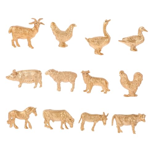 HANABASS 12 Stück Teiliges aus Kunststoff Tierfiguren Realistische Bauernhoftiere für Geeignet für Dekoration und Lernspielzeug von HANABASS
