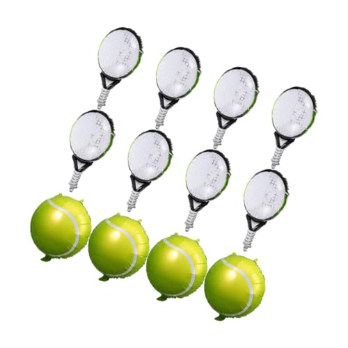 HANABASS 12 Stück Tennisschläger Ballons Große Sportballons Tennisball Tennis Motto Partyzubehör Tennis Party Folienballon Dekoration Für Babys Mit Nummer Aus Aluminiumfolie von HANABASS