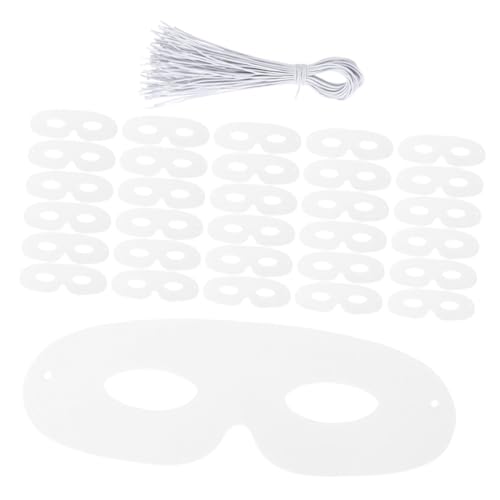 HANABASS 120 Stück Weiße Papiermasken zum Basteln mit Elastischen Bändern Diy Unbemalte Maskerade Masken für Halloween Geburtstagsfeiern Schulveranstaltungen und Kostümpartys von HANABASS