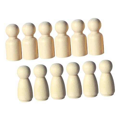 HANABASS 12Stücke DIY Holzpuppen Miniatur Figuren zum Bemalen für Puppenhaus Kreative Sandtisch Dekoration für Langlebig und Kinderfreundlich von HANABASS