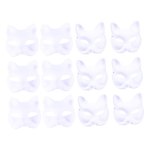 HANABASS 12Stücke DIY Tiermasken aus Pulp Leere Katzen und Fuchsformmasken zum Malen für Kostümpartys Halloween und Kreative Projekte HANABASS 12Stücke DIY Tiermasken aus Pulp Leere Katzen und Fuchsformmasken zum Malen für Kostümpartys Halloween und Kreative Projekte von HANABASS
