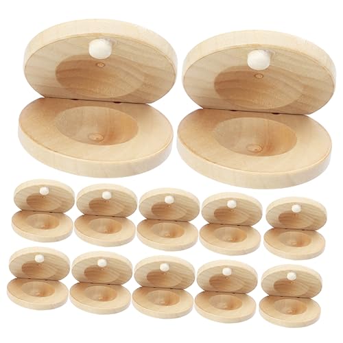 HANABASS 12Stücke Holz Kastagnetten für Kleine Musikinstrumente zur Rhythmusförderung Langlebig und Sicher für Musikalische Früherziehung und Kreative HANABASS 12Stücke Holz Kastagnetten für Kleine Musikinstrumente zur Rhythmusförderung Langlebig und Sicher für Musikalische Früherziehung und Kreative von HANABASS