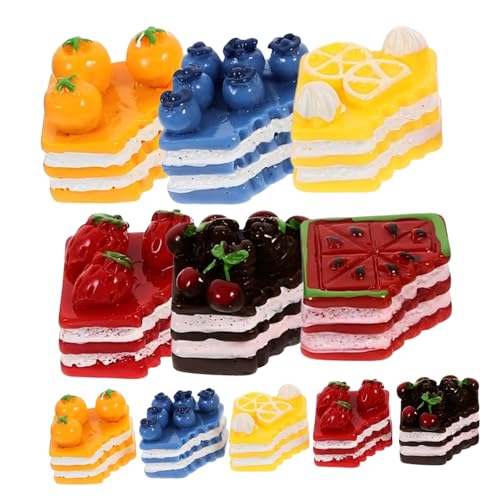 HANABASS 12Stücke Lebensmittelmodelle Harzkuchen Dekoration für Puppenhäuser Realistische Detaileffekte für Kreative DIY Projekte und Tischdekoration Gemischter Stil von HANABASS