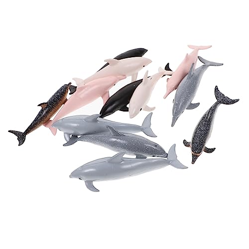 HANABASS 12Stücke Teiliges Mini Simulation Delphinmodell aus Kunststoff Realistische Meeresbewohner für Kinderzimmerdekoration und Lernspielzeug Kreativität von HANABASS