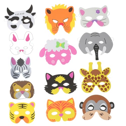HANABASS 13 Stück Teiliges Niedliche Tiermasken zum Anmalen Leichte Halbmasken für Halloween Karneval Kostüm Party Wiederverwendbar Bunte Designs für Erwachsene HANABASS 13 Stück Teiliges Niedliche Tiermasken zum Anmalen Leichte Halbmasken für Halloween Karneval Kostüm Party Wiederverwendbar Bunte Designs für Erwachsene von HANABASS