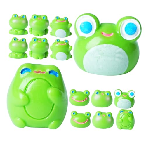 HANABASS 14 Stück Mikrolandschaftsfrosch Miniatur-Harzfrösche Märchengartenfrösche Miniaturharztiere Home Office Decor basteln selber Machen Harzgarten Ornamente Grün von HANABASS