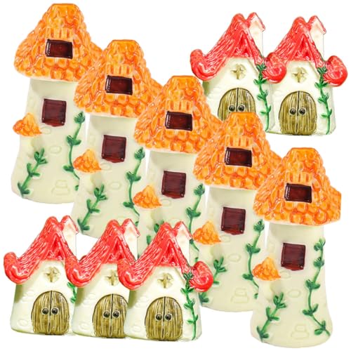 HANABASS 14 Stück Teiliges Miniatur Resin Haus Realistische Handgefertigte Kleine landschaftsdekoration Tragbare Kleine Häuser für Kreative DIY-projekte und Charmante Raumgestaltung von HANABASS