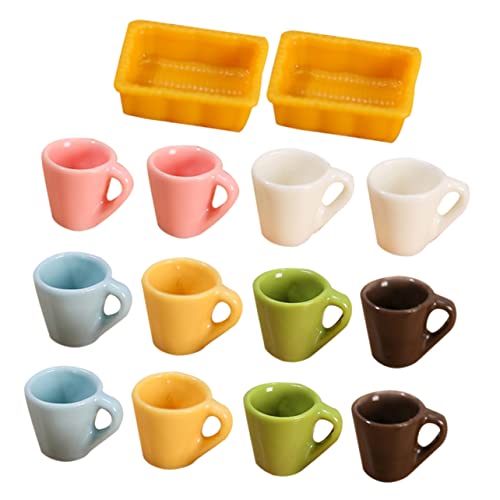 HANABASS 14Stücke Teiliges Kaffeetassen Winzige Teetassen für Puppenhaus Dekoration Farben Hochwertiges Harz für Szenen und Fotografie Robuste HANABASS 14Stücke Teiliges Kaffeetassen Winzige Teetassen für Puppenhaus Dekoration Farben Hochwertiges Harz für Szenen und Fotografie Robuste von HANABASS
