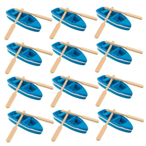 HANABASS 15 Sätze Teiliges Miniatur Holz-ruderboot mit Paddeln Stabile Langlebige Mini-ruderboote für DIY Feengarten und Nautische Tischdekoration für Kreative Landschafts von HANABASS