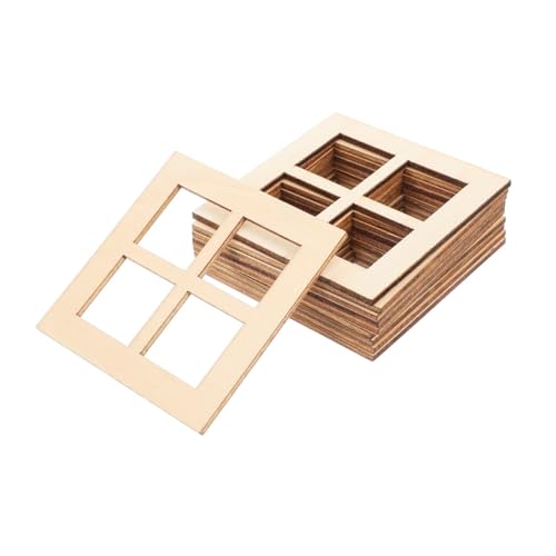 HANABASS 15 Stück Mini Möbel Modell Mini Möbel Ornamente Puppenhausfenster Miniatur Minihaus Zubehör Spielhausfenster Miniatur Puppenmöbel DIY Fensterrahmen Aus Holz Beige HANABASS 15 Stück Mini Möbel Modell Mini Möbel Ornamente Puppenhausfenster Miniatur Minihaus Zubehör Spielhausfenster Miniatur Puppenmöbel DIY Fensterrahmen Aus Holz Beige von HANABASS