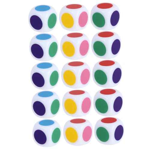 HANABASS 15 Stück Teiliges Bunte Lernwürfel aus Acryl mit Glatter Oberfläche und Abgerundeten Ecken Pädagogische Farbwürfel für Schulunterricht Zählen Spiel und Kognitive von HANABASS