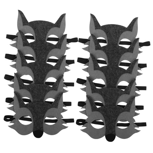 HANABASS 15 Stück Teiliges Tiermasken Grauer Wolf Halbgesichtsmaske mit Elastischem Band Weiches Sicheres Vliesmaterial Wiederverwendbar für Halloween Kostümpartys Kindergartenaufführungen HANABASS 15 Stück Teiliges Tiermasken Grauer Wolf Halbgesichtsmaske mit Elastischem Band Weiches Sicheres Vliesmaterial Wiederverwendbar für Halloween Kostümpartys Kindergartenaufführungen von HANABASS