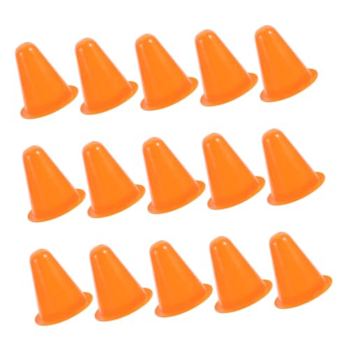 HANABASS 15 Stück Windsicherer Skiroller üben Skaten Trainingshütchen Fußball Zapfen im Einklang kleine Fußballkegel Trainingsmarker Outdoor-Trainingskegel Mini- Sport Orange von HANABASS
