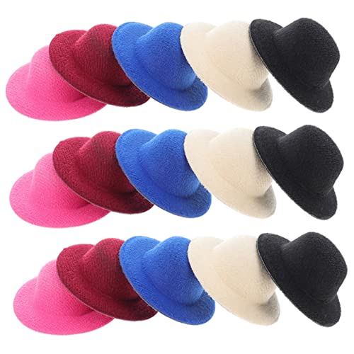 HANABASS 15 Teiliges Puppenzubehör Puppenhut Kleine Zylinder Für Bastelpartys Vintage Ihre Miniaturhüte Zum Basteln Styling Mädchen Winzige Hutkappe Minihüte Puppenhüte Puppenhut von HANABASS