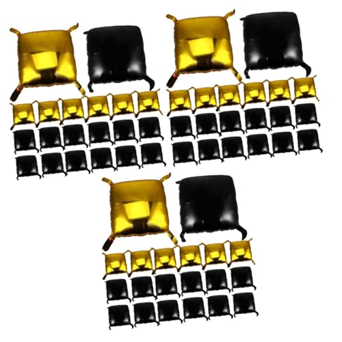 HANABASS 150 Stck. Quadratische Folienballons mit Doppelseitig Gold Schwarz Party Dekoration Hintergrundwand Wiederverwendbar für Geburtstag Shower und Festliche Anlässe von HANABASS