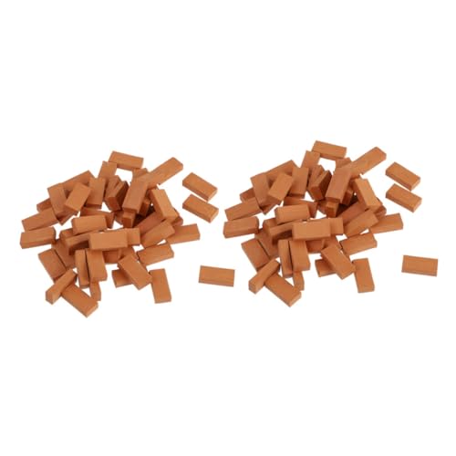 HANABASS 150 Stück Maßstab Realistische Simulation Backsteine für DIY Puppenhaus Garten Sandtisch Basteln und Miniatur Landschaften von HANABASS