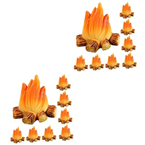 HANABASS 16 Stck. Teiliges Miniatur Modellset Realistische Harz Feuer Dekoration für Puppenhaus Mikrolandschaft Gartendeko DIY Basteln Vielseitig Einsetzbar für Party und Outdoor Szenen von HANABASS