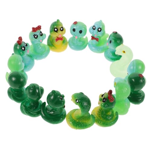 HANABASS 16 Stück Leuchtende Schlangen Ornamente Schlangenstatue Mini Schlangenmodell Garten Aquarium Dekoration Party Figur Winzige Miniatur Im Dunkeln Leuchtend Schlangenmoos von HANABASS