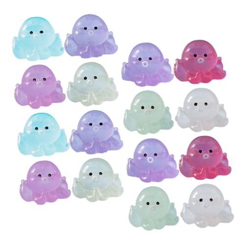 HANABASS 16 Stück Teiliges Leuchtende Mini Figuren aus Resin Niedliche Desktop Dekoration für Puppenhäuser DIY Mikrolandschaft Blumen und Gartendeko Bunte Miniatur Ornamente von HANABASS