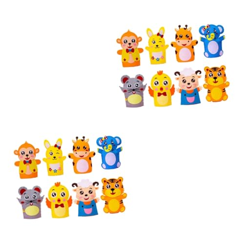 HANABASS 16 Teiliges DIY Handpuppen Materialset für Schadstofffreies Stoffgewebe Kreatives Bastelset mit Niedlichen Cartoon Motiven Fördert Feinmotorik und Eltern Junge Mädchen von HANABASS