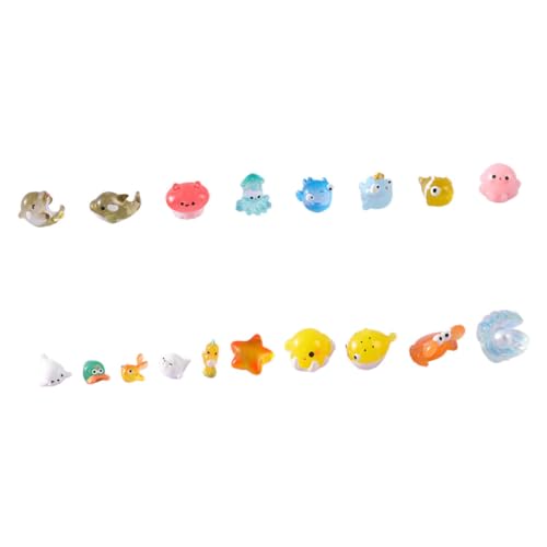 HANABASS 18 Stück Teiliges Meeresbewohner Figuren aus Resin Süße Kleine Tierfiguren für Aquarium Deko Vielseitige Meeres mikrolandschaft Dekoration für Fischbecken und Unterwasserwelten von HANABASS