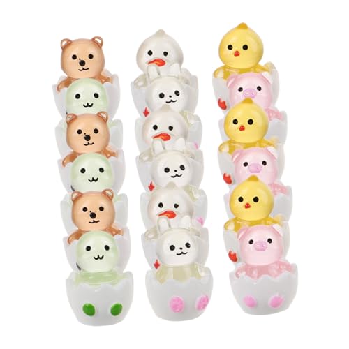HANABASS 18Stücke Leuchtende Miniaturtiere Im Dunkeln Leuchtende Tierfiguren aus Resin für Fantasievolles Spiel Dekoration für Innen Außeneinsatz von HANABASS