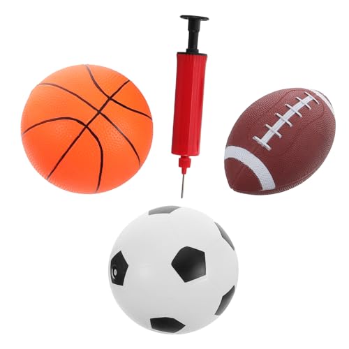 HANABASS 1Satz Aufblasbare Sportbälle Set Teiliges Ballspielzeug Für Kleinkinder Fördert Motorische Fähigkeiten Und Spielspaß Im Freien Und Drinnen Pumpe von HANABASS