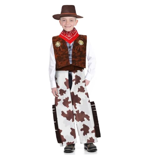 HANABASS 1Satz Cowboy Kostüm für Jungen Komplettes Anziehset mit Cowboyhut Weste Hose und Bandana Halloween Outfit für Kleinkinder und Cosplay HANABASS 1Satz Cowboy Kostüm für Jungen Komplettes Anziehset mit Cowboyhut Weste Hose und Bandana Halloween Outfit für Kleinkinder und Cosplay von HANABASS