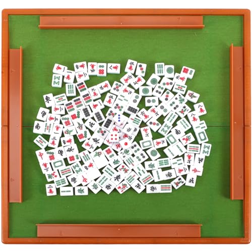 HANABASS 1Satz Exquisites Mini Mahjong Set Reisetischspiel mit Gravierten Spielsteinen für Partys und Geselligkeit Fördert Logisches und Hand Augen Koordination von HANABASS