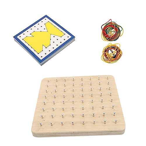 HANABASS 1Satz Geoboard Holzspielzeug für Geometrische Formen Lernspielzeug für Frühkindliche Bildung für Mathe Unterricht und Kreative Entwicklung von HANABASS