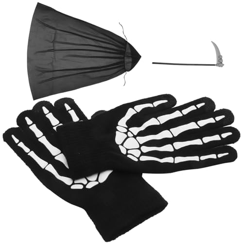HANABASS 1Satz Halloween Kostüm Set Schwarzes Cape Handschuhen Für Halloween Partys Cosplay Und Themenveranstaltungen von HANABASS