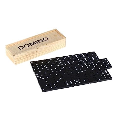 HANABASS 1Satz Holz Domino Teiliges Set Schwarz mit Weißen Punkten Reise Domino für Familien aus Hochwertigem Holz Sicher und Langlebig HANABASS 1Satz Holz Domino Teiliges Set Schwarz mit Weißen Punkten Reise Domino für Familien aus Hochwertigem Holz Sicher und Langlebig von HANABASS