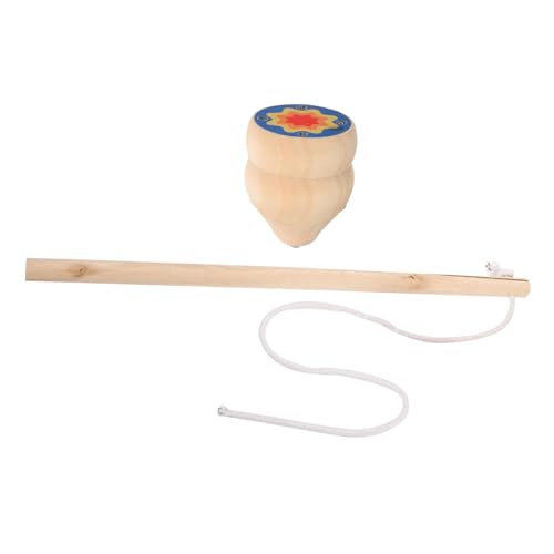 HANABASS 1Satz Holzkreisel Traditionelle Chinesische Gyroskope mit Seil für Robustes und Langlebiges Kreiselspielzeug Hand Auge Koordination von HANABASS