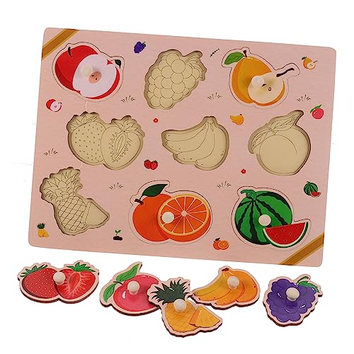 HANABASS 1Satz Holzpuzzle für Jahre mit Obst Themen Lehrreiches Feinmotorik und Logischen Denkfähigkeiten Sicheres und Langlebiges Holzmaterial von HANABASS