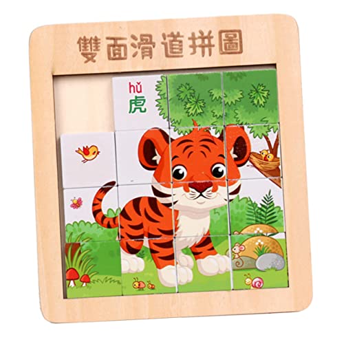 HANABASS 1Satz Holzpuzzle für Lernspielzeug aus Hochwertigem Holz Finger Slide Puzzle für Jungen für Kreative Spielstunden Fördert die Eltern Junge Mädchen Beziehung von HANABASS