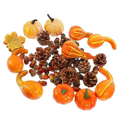 HANABASS 1Satz Künstliche Kürbisse Herbstdekoration Mit Gefälschten Ahornblättern Eicheln Und Realistischen Für Halloween Und Erntedankfeste Leicht HANABASS 1Satz Künstliche Kürbisse Herbstdekoration Mit Gefälschten Ahornblättern Eicheln Und Realistischen Für Halloween Und Erntedankfeste Leicht von HANABASS