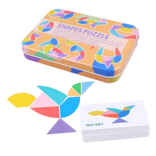 HANABASS 1Satz Lernspielzeug Holz Tangram Puzzle für Kreatives Kognitives Eierform Frühes Lernspielzeug Fördert die Eltern Junge Mädchen Beziehung Perfektes für Geburtstage von HANABASS