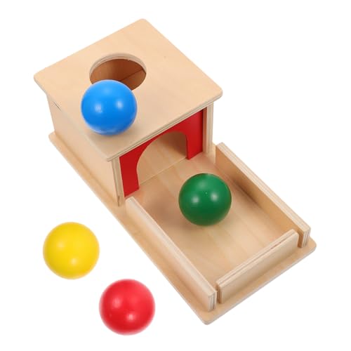 HANABASS 1Satz Montessori Box aus Holz für Pädagogisches Eltern Junge Mädchen mit Bällen Sicheres und Kreatives Design für Motorische Fähigkeiten für Ab Jahren von HANABASS